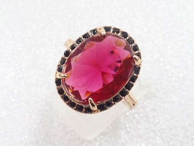 JAPANESE KIMONO / ANTIQUE COLORED STONE RING (SIZE 19.5)